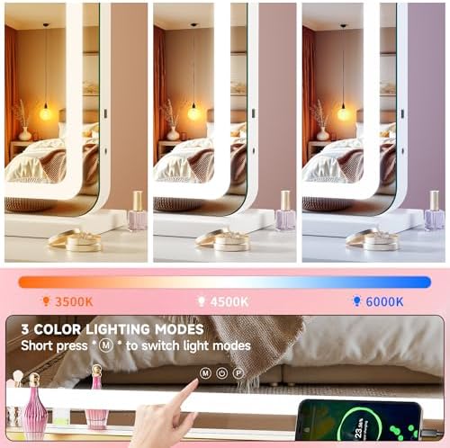 Vanity Mirror with Lights, Dimmable 3 Modes, Memory Function, Smart Touch - Image 5