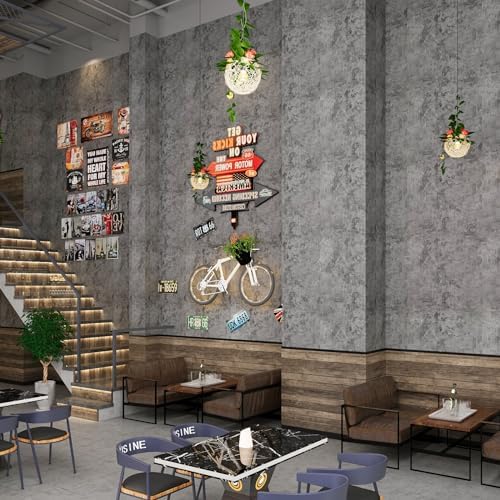 BAYYA Concrete Wallpaper Peel and Stick Grey/Brown/Beige Cement Contact Paper - Image 3