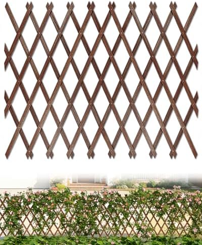 Expandable Wooden Lattice Fence Panel, 1 Pack, 3.2 x 6.1 Ft by Avalution