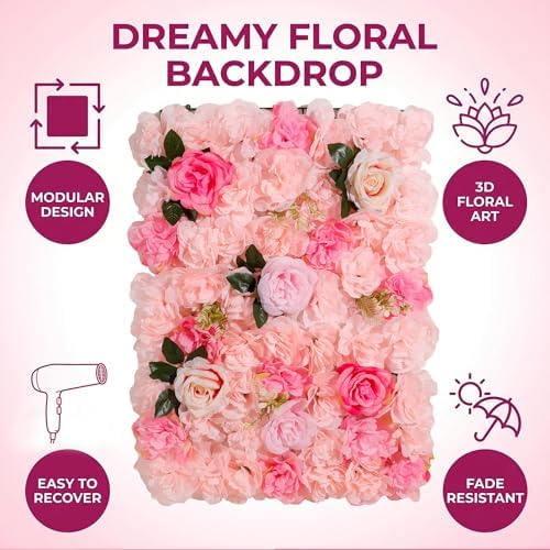 Flower Wall Backdrop 6 Panels 16×24 Inch - Image 4