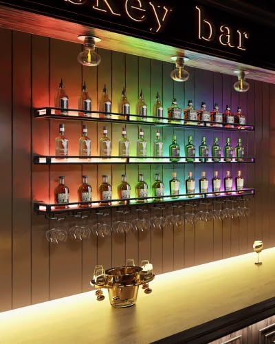 RGB LED Wall Mount Wine Rack by Anynice