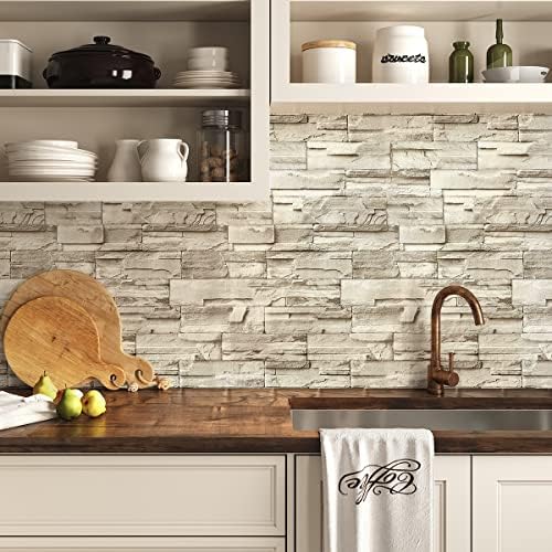 Jeweluck Faux Stone Wallpaper Peel and Stick Brick Wallpaper 17.7”×196.8” - Image 3