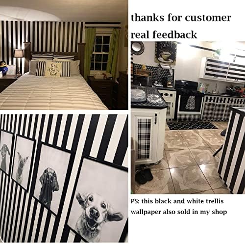 Guvana 197"x17.7" Black and White Stripe Contact Paper Peel and Stick Wallpaper - Image 5