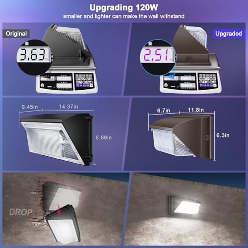 ledmo LED Wall Pack Lights Repalces 800W HPS/HID Light 4 Pack 15600LM Outdoor - Image 2