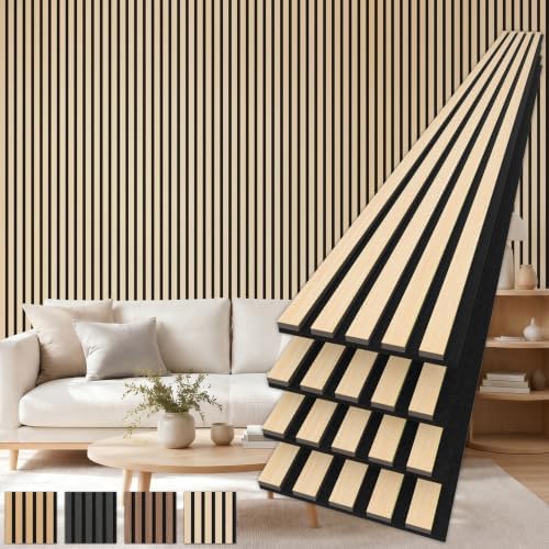 TONOR Wood Panels for Wall, 4 Pack 94.5'' x 7.9''-20.64 sq.ft Acoustic Wall by TONOR