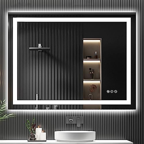 48x36 LED Bathroom Mirror with Lights, Lighted Vanity Mirror by YEELAIT