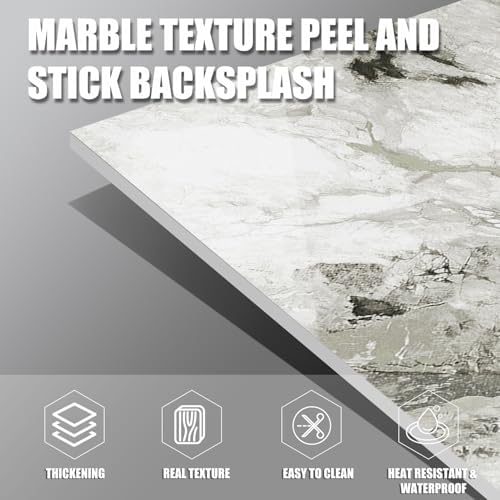 Marble Peel and Stick Backsplash 23.6 x11.8 in - Image 5