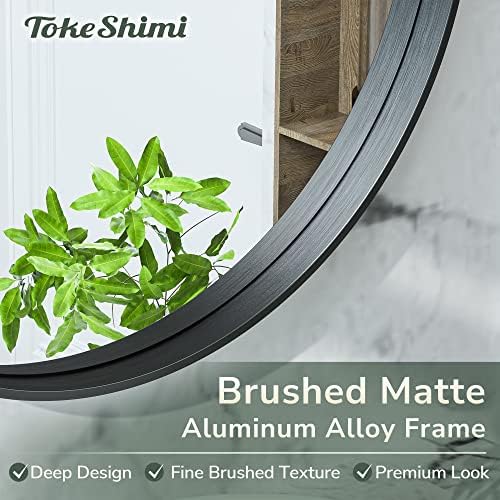 TokeShimi 40 Inch Round Black Bathroom Mirror - Image 3