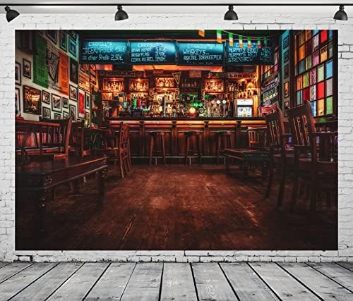 BELECO 20x10ft Fabric European Bar Backdrop Irish Pub Cafe Restaurant Counter - Image 2