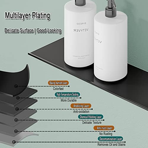 HNVNER Adhesive Shelves for Wall, Metal Floating Shelf 2 Pack, 15.7x4.9IN - Image 7