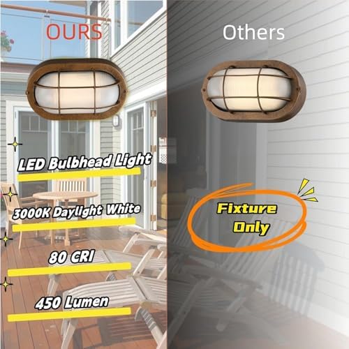 WISBEAM 2 Pack LED Bulkhead Light Bronze, Outdoor LED Wall Light - Image 2