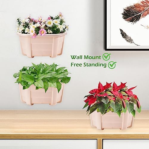 ORIMERC 9.8 inch Wood Imitated Wall Planter Pots - Image 5