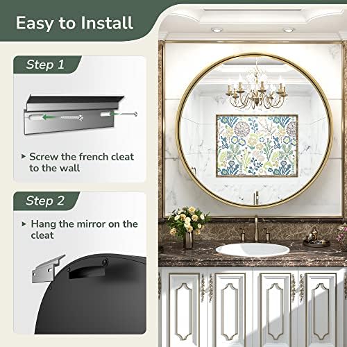 TokeShimi Round Gold Mirror 36 Inch Round Bathroom Mirror - Image 5