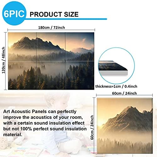 JBER Art Acoustic Panels 72" x 48", Sound Absorbing Wall Art, Misty Forest - Image 2