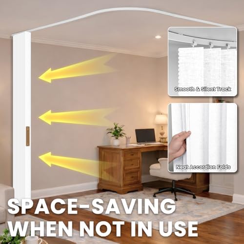 Room Divider Curtain Sets with Flexible Ceiling Track, Privacy Soundproof - Image 4