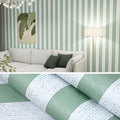 Green Stripe Peel and Stick Wallpaper A Set of 15.7" x 1181" Green and White by Biyoeepeelstickwallpaper
