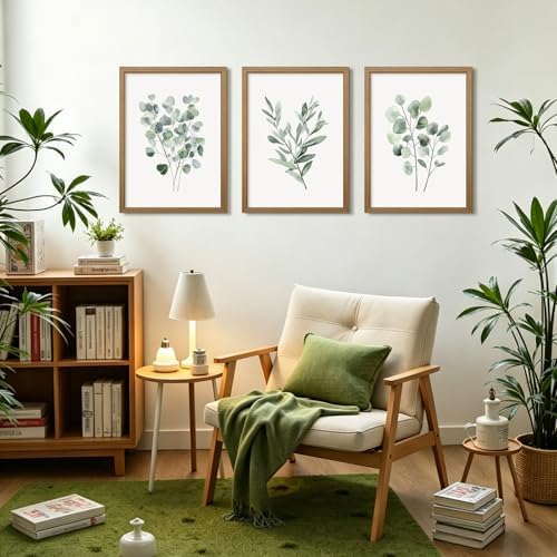 Botanical Wall Art Sage Green Canvas Wall Decor Eucalyptus Art Watercolor Plant - Image 4