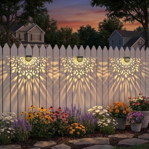 Solar Fence Lights 6 Pack Solar Deck Step Wall Lights Outdoor Waterproof LED - Image 3