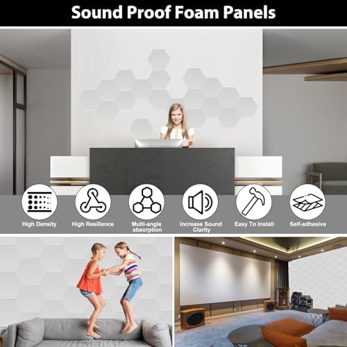 12 Pack Acoustic Panels Self Adhesive Sound Proof Foam, High Density Sound - Image 3