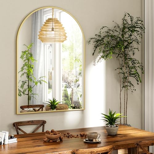 XRAMFY 30x38 Inch Arched Bathroom Mirror - Image 6