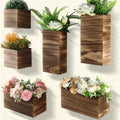 Ziliny 6 Pack Wooden Wall Planters Rustic Hanging Wall Planters, 5 Sizes by Ziliny