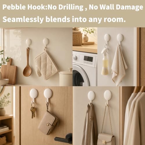 Adhesive towel hooks for bathrooms, No Drill Shower Hooks - Image 3