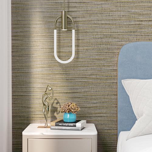 FunStick 24"x200" Grasscloth Peel and Stick Wallpaper Textured Brown Fabric - Image 6