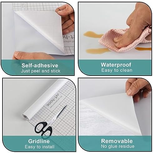 Arthome 11.8"x100" White Contact Paper, Peel and Stick Matte Wallpaper - Image 6