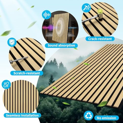 Art3d 47 x 23.6 Inch Acoustic Wood Slat Design Wall Panels - Image 3