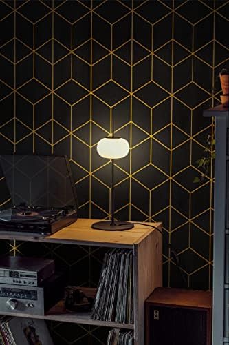 Safiyya 590"x17.3" Black Wallpaper Gold and Black Contact Paper Peel and Stick - Image 6