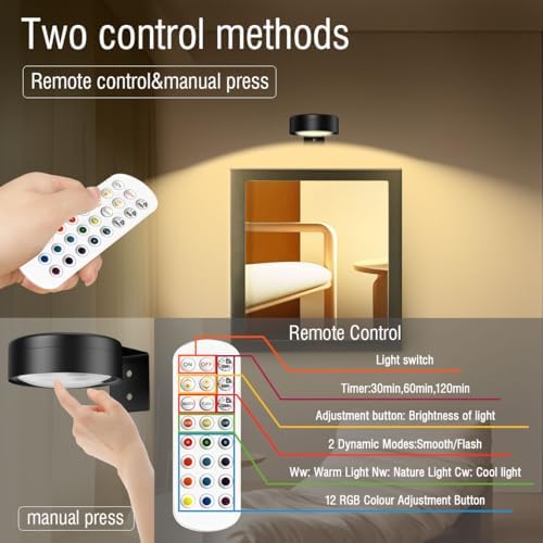 Xuolder Picture Lights for Wall, 2000mAh Rechargeable Battery Poster Lights LED - Image 5