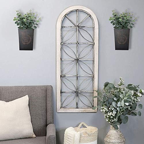 LESEN Rustic Metal Wall Planter Country Home Hanging Wall Vase Pocket - Image 2