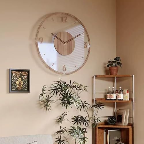 Modern Silent Wall Clock with 3D Numbers – Clear Acrylic & Walnut Wood Clocks - Image 4