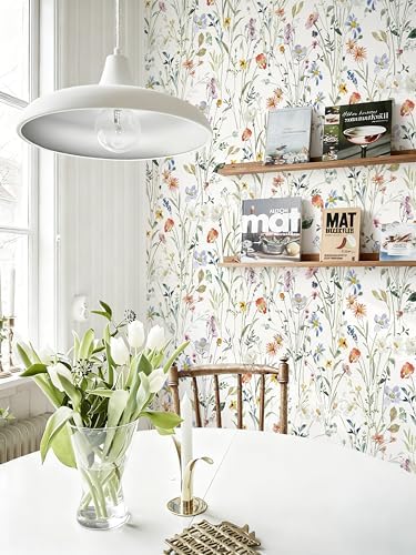 16.9''x118'' Boho Floral Peel and Stick Wallpaper Self Adhesive Wallpaper - Image 5