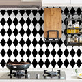 Black and White Peel and Stick Wallpaper Diamond Wallpaper Rhombus Contact by Qianglive