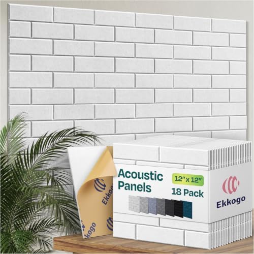 Acoustic Wall Panels 18-Pack, Office & Studio by EkkogoAcousticPanels