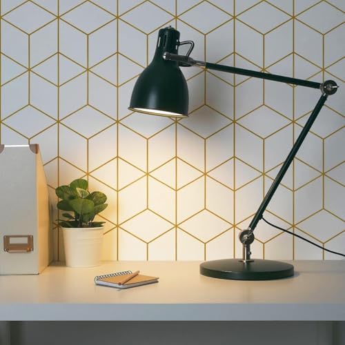 Safiyya 393"x17.3" Peel and Stick Wallpaper Gold and White Contact Paper - Image 3