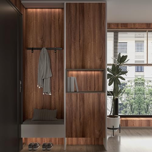 Walnut Wood Contact Paper 16x591 inch Dark Brown Wood Grain Wallpaper Peel and - Image 4