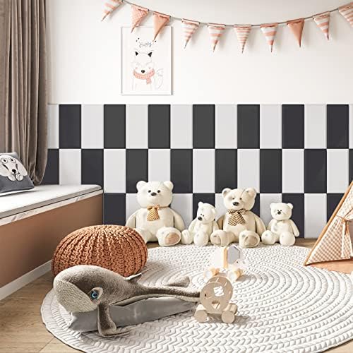 YLL YLL Peel and Stick Headboard Black Upholstered Wall Panels Pack of 10 - Image 3