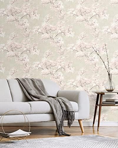 NextWall Cherry Blossom Grove Impressionistic Peel and Stick Wallpaper - Image 5
