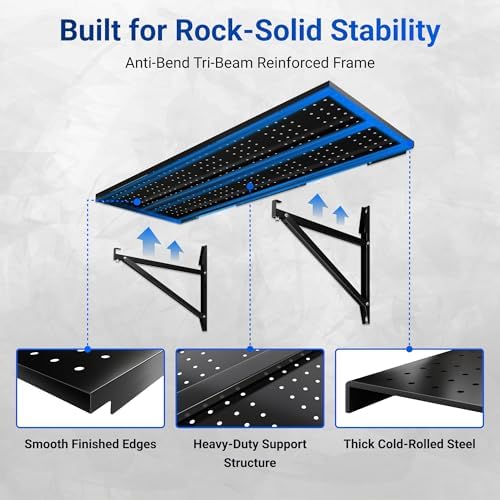 FLEXIMOUNTS 2-Pack 1x6ft Wall Mounted Garage Shelving, 14x68-inch - Image 4