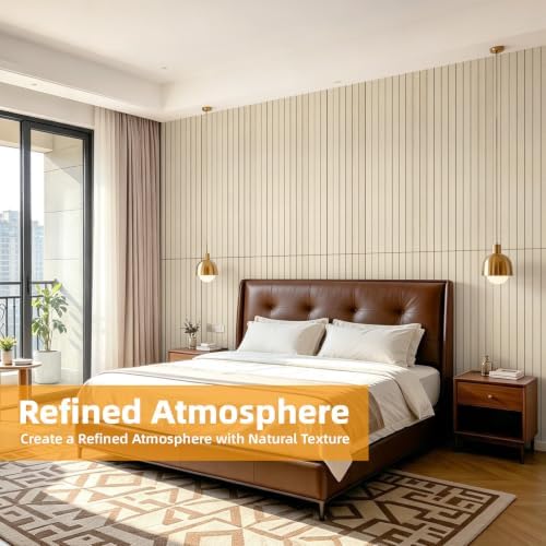 WOWSTAR 6-Pack Peel and Stick PVC Wood Slat Wall Panel，Thickened Wood Grain - Image 3