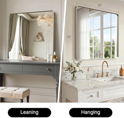36"x36" Bathroom Vanity Mirror for Wall Aluminum Framed Farmhouse Rectangle - Image 2