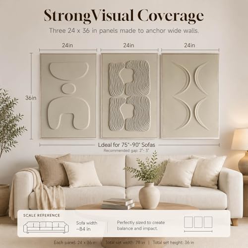 Thalasse Abstract Wall Art Large Framed 3D Sandstone 24x36 In - Image 5