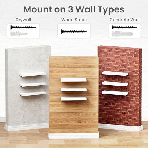 16 in Floating Shelves for Wall Decor Color White, Pack 2 - Image 3