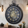 AYRELY® 24IN Decorative Moving Gear Large Wall Clock, Oversized Industrial by AYRELY