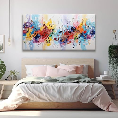 Suconvng Abstract Wall Art For Living Room Colorful Musical Note Canvas Art - Image 2