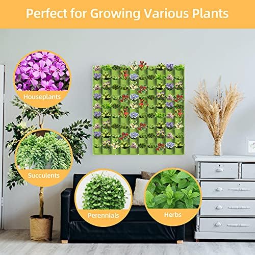 Hanging Planting Grow Bags, 90 Pockets Hanging Vertical Wall Planter Wall - Image 5