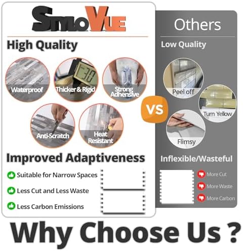 StyloVue 2 Sheets Peel and Stick Backsplash, Distressed Wood - Image 6