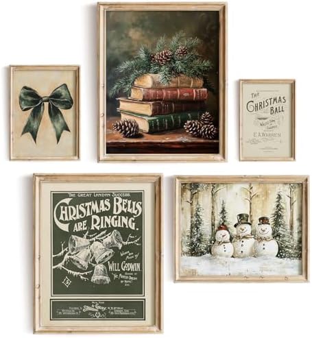 uniro Christmas Wall Art Prints Dark Green Christmas Prints Set Gallery wall by uniro